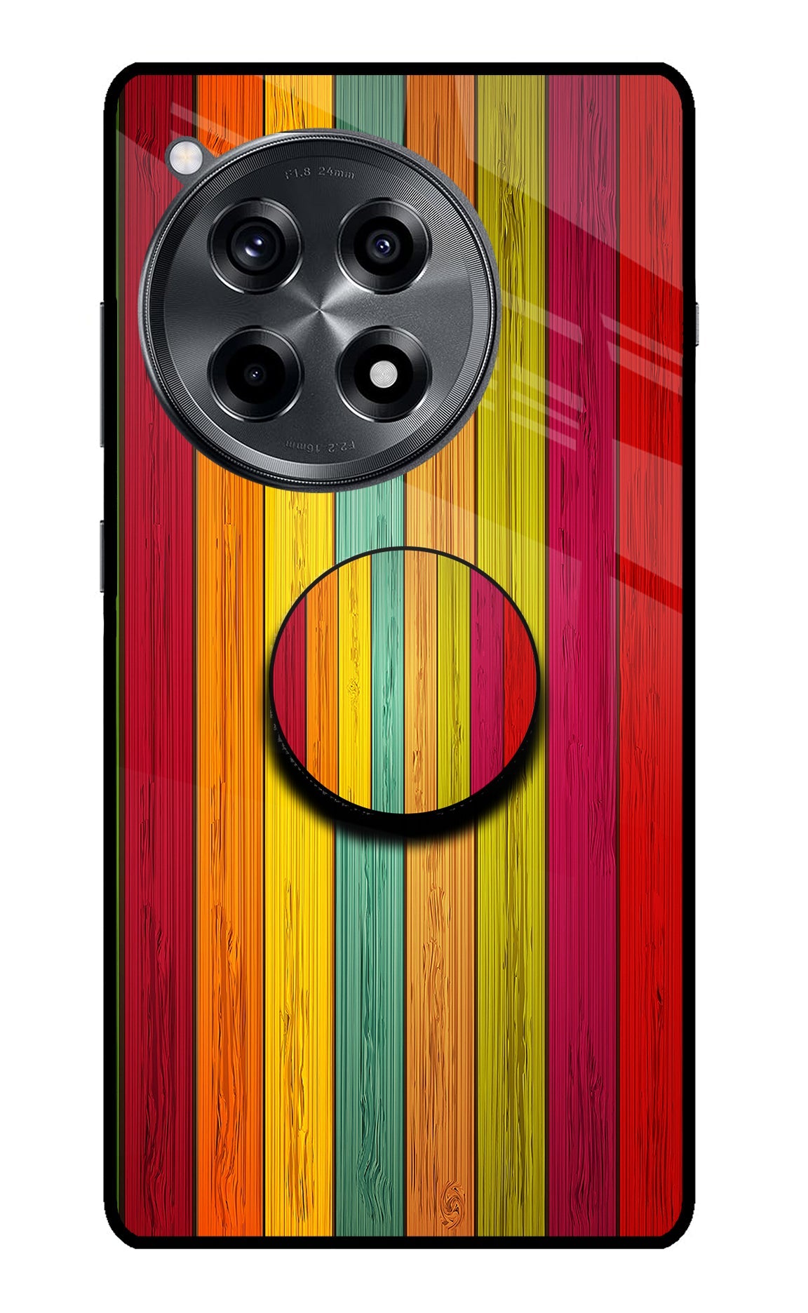 Multicolor Wooden OnePlus 12R Pop Case