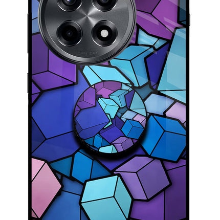 Cubic Abstract OnePlus 12R Glass Case