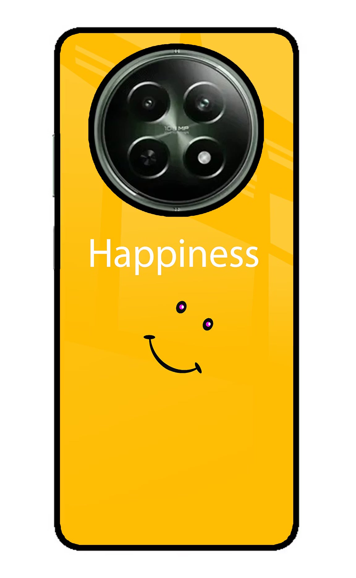 Happiness With Smiley Realme 12 5G Glass Case Back Cover by Casekaro