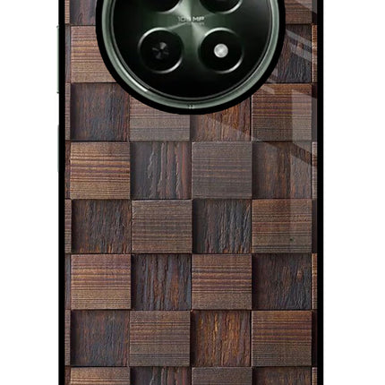Wooden Cube Design Realme 12 5G Glass Case
