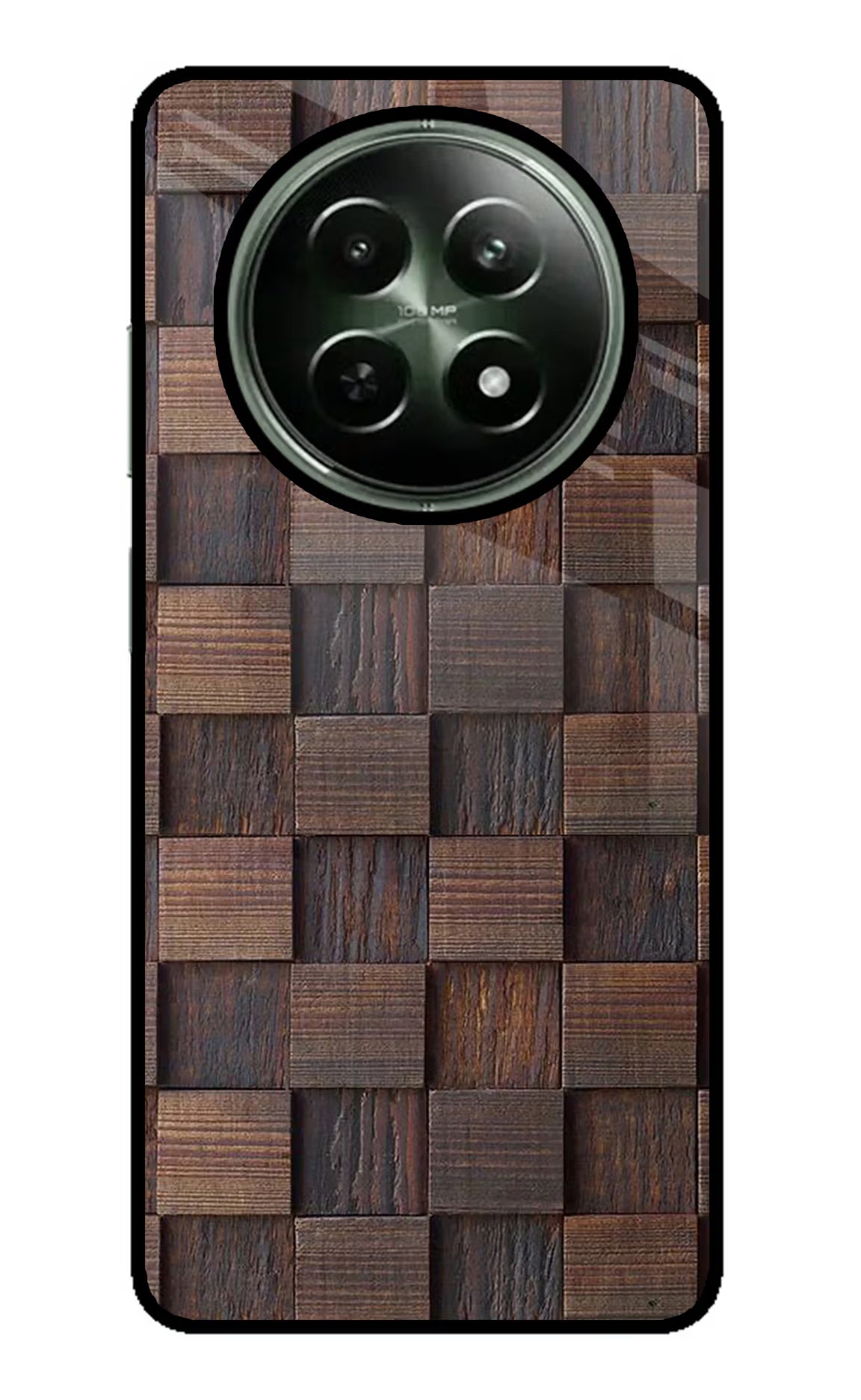 Wooden Cube Design Realme 12 5G Glass Case Back Cover by Casekaro