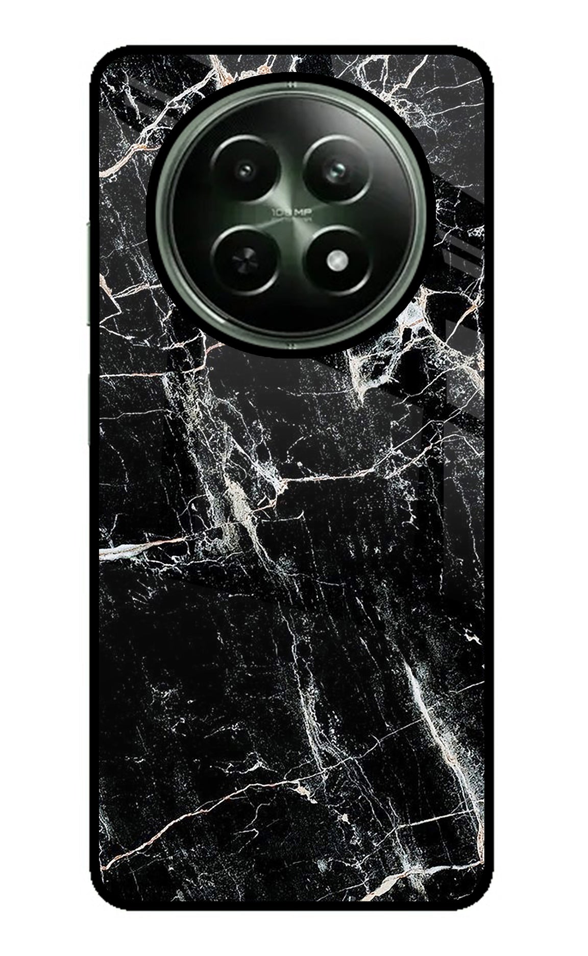 Black Marble Texture Realme 12 5G Glass Case