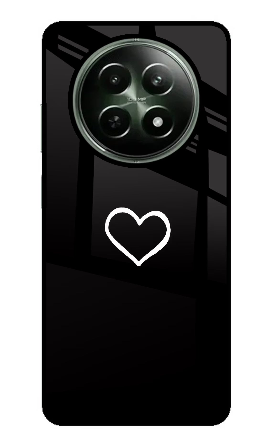 Heart Realme 12 5G Glass Case Back Cover by Casekaro