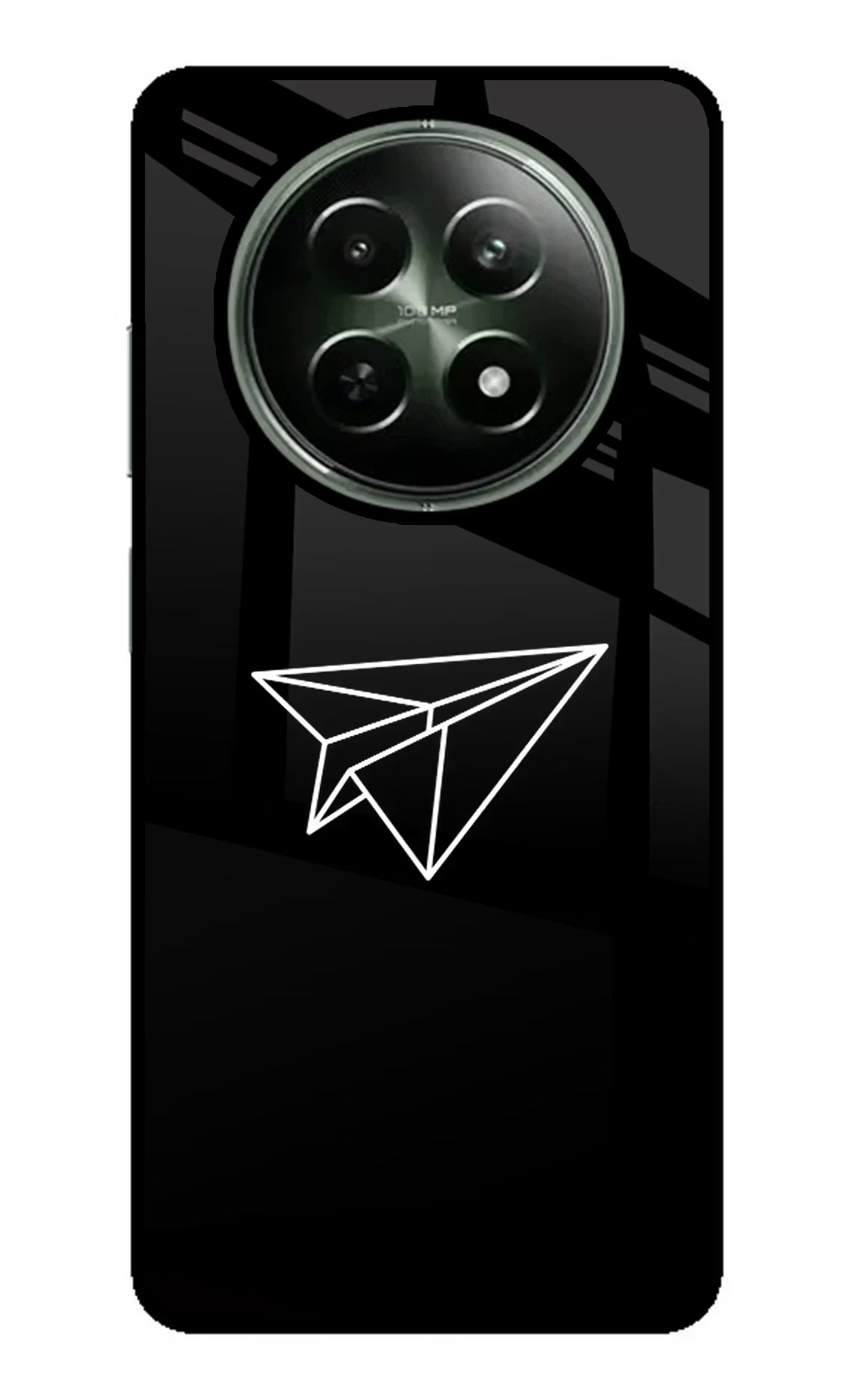 Paper Plane White Realme 12 5G Glass Case