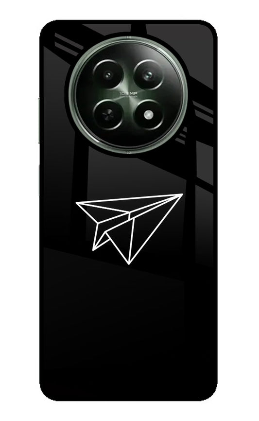 Paper Plane White Realme 12 5G Glass Case