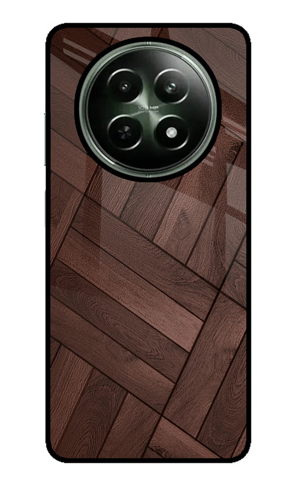 Wooden Texture Design Realme 12 5G Glass Case Back Cover by Casekaro