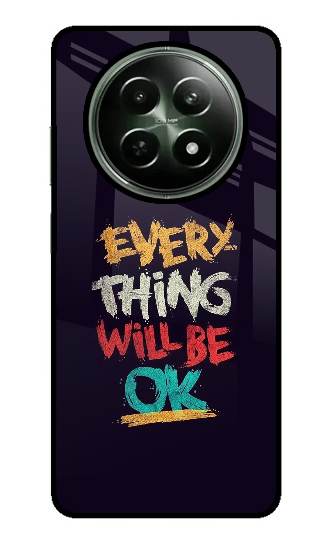 Everything Will Be Ok Realme 12 5G Glass Case Back Cover by Casekaro