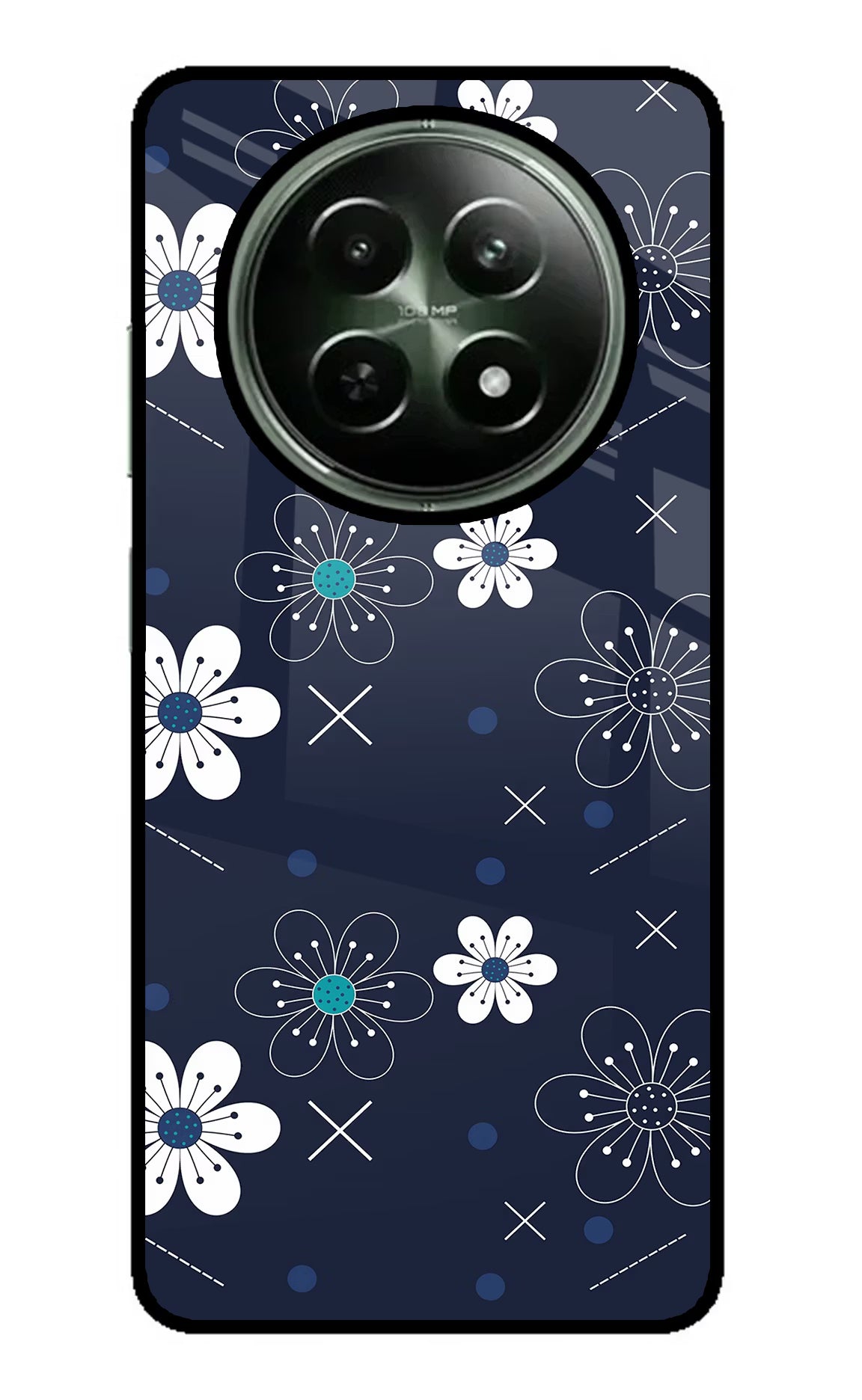 Flowers Realme 12 5G Glass Case Back Cover by Casekaro