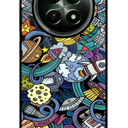 Space Abstract Realme 12 5G Glass Case