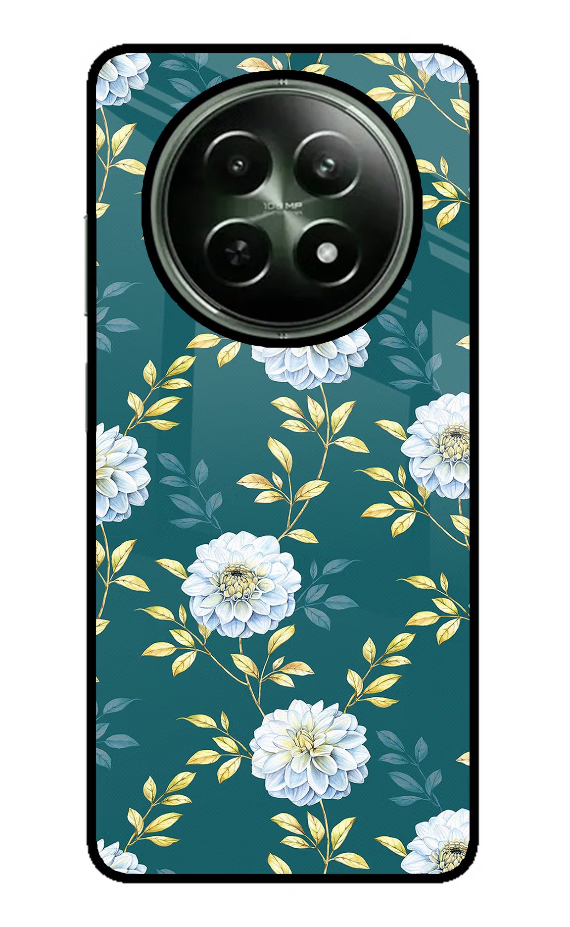 Flowers Realme 12 5G Glass Case Back Cover by Casekaro