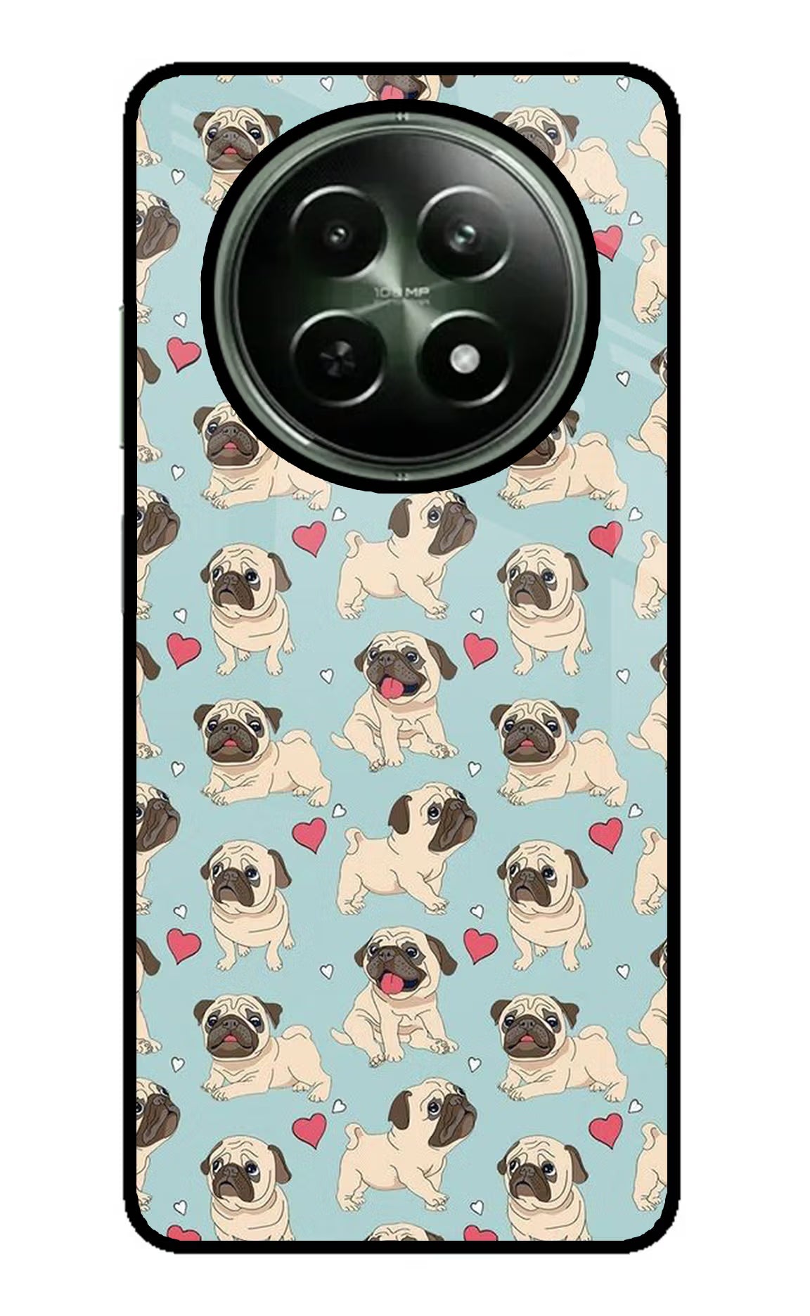 Pug Dog Realme 12 5G Glass Case Back Cover by Casekaro