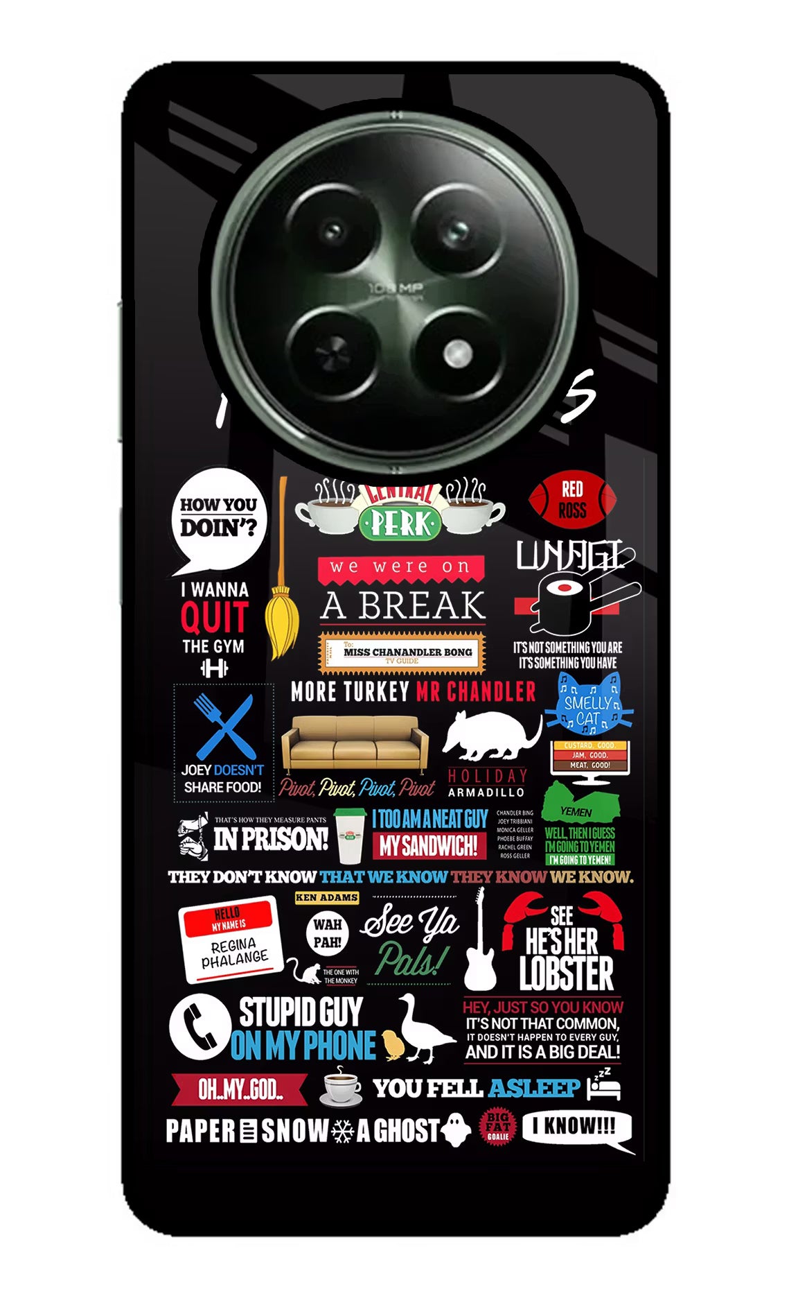 FRIENDS Realme 12 5G Glass Case Back Cover by Casekaro