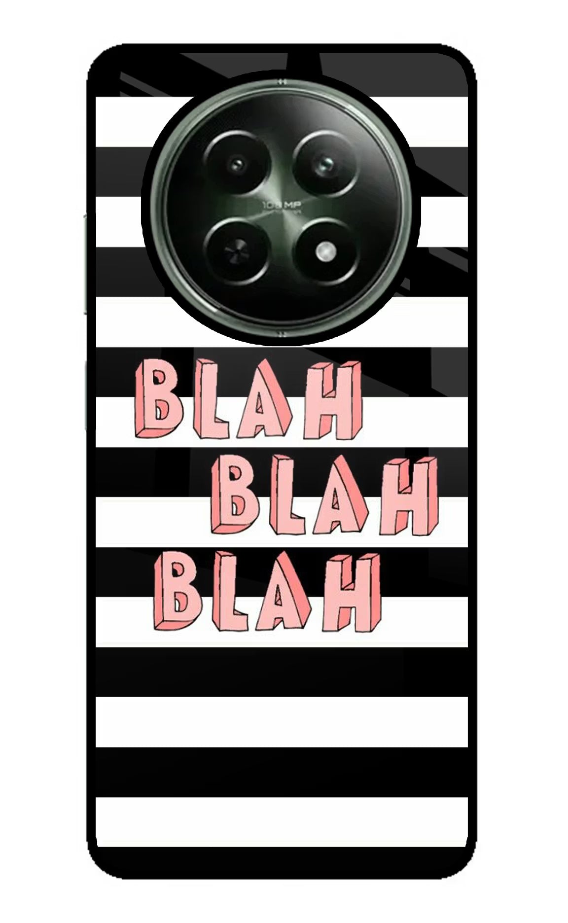 Blah Blah Blah Realme 12 5G Glass Case Back Cover by Casekaro