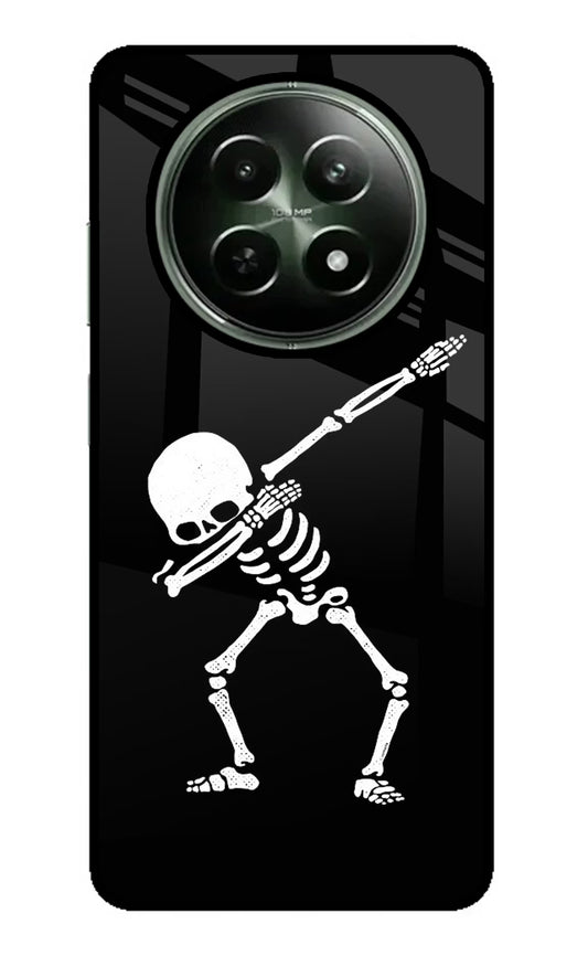 Dabbing Skeleton Art Realme 12 5G Glass Case