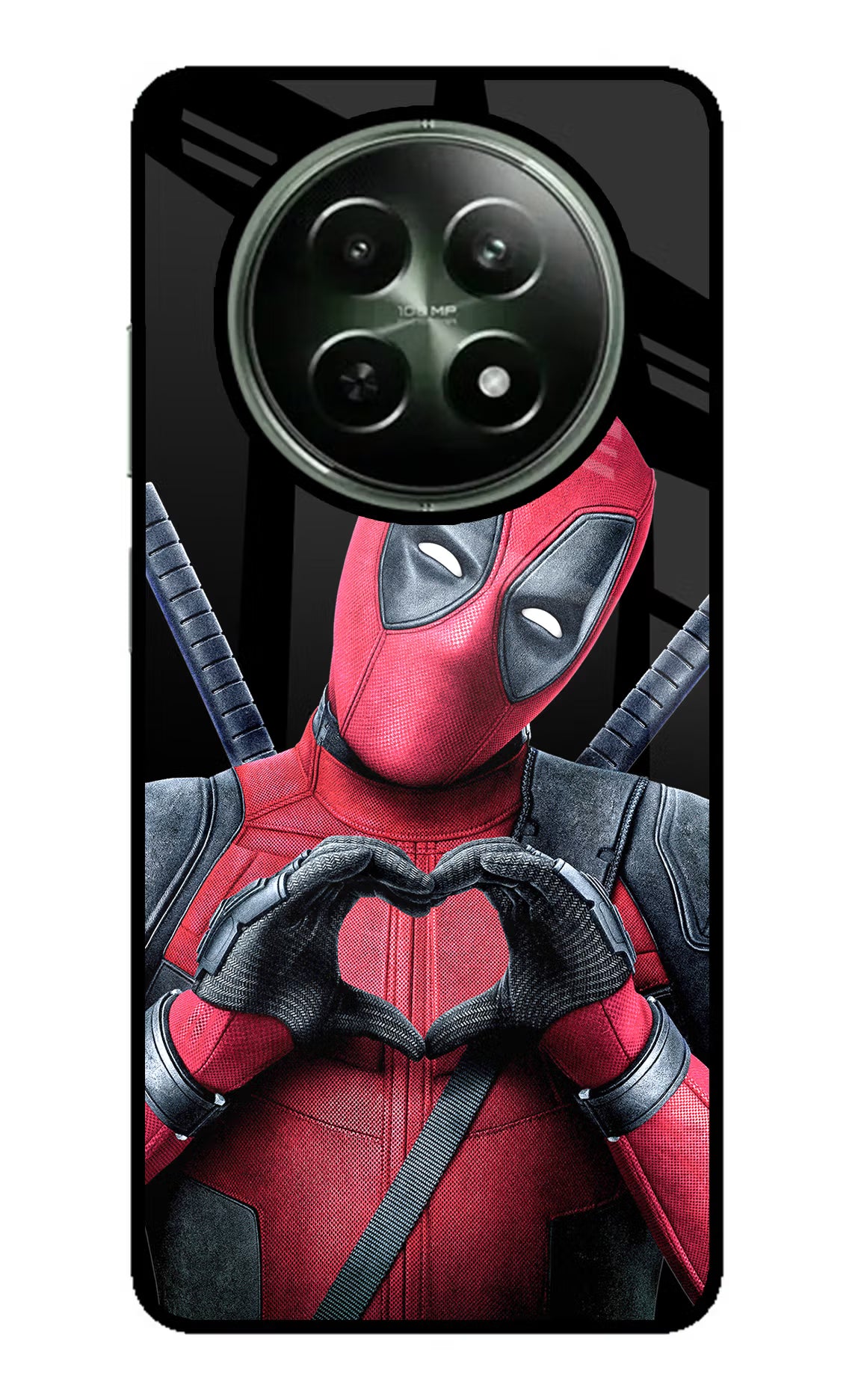 Deadpool Realme 12 5G Glass Case Back Cover by Casekaro