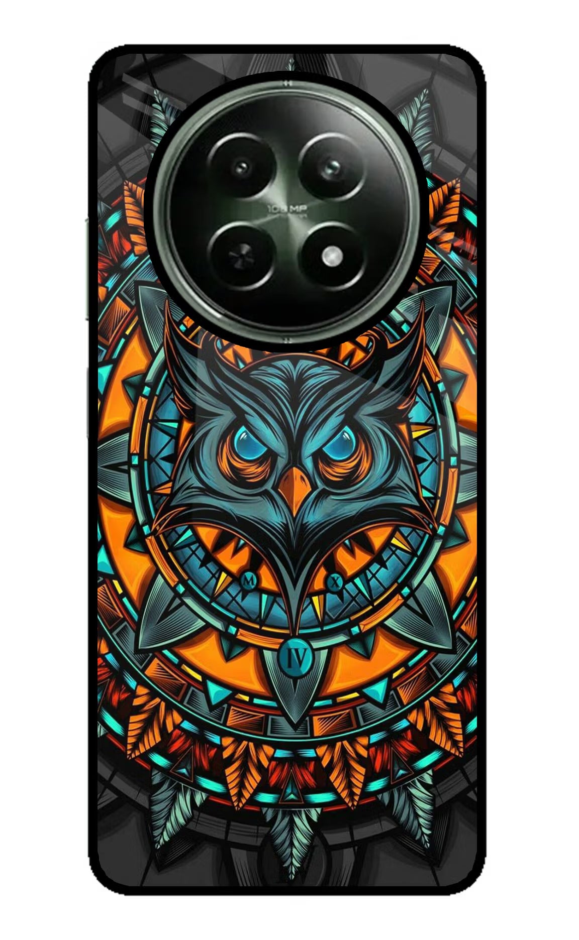 Angry Owl Art Realme 12 5G Glass Case Back Cover by Casekaro
