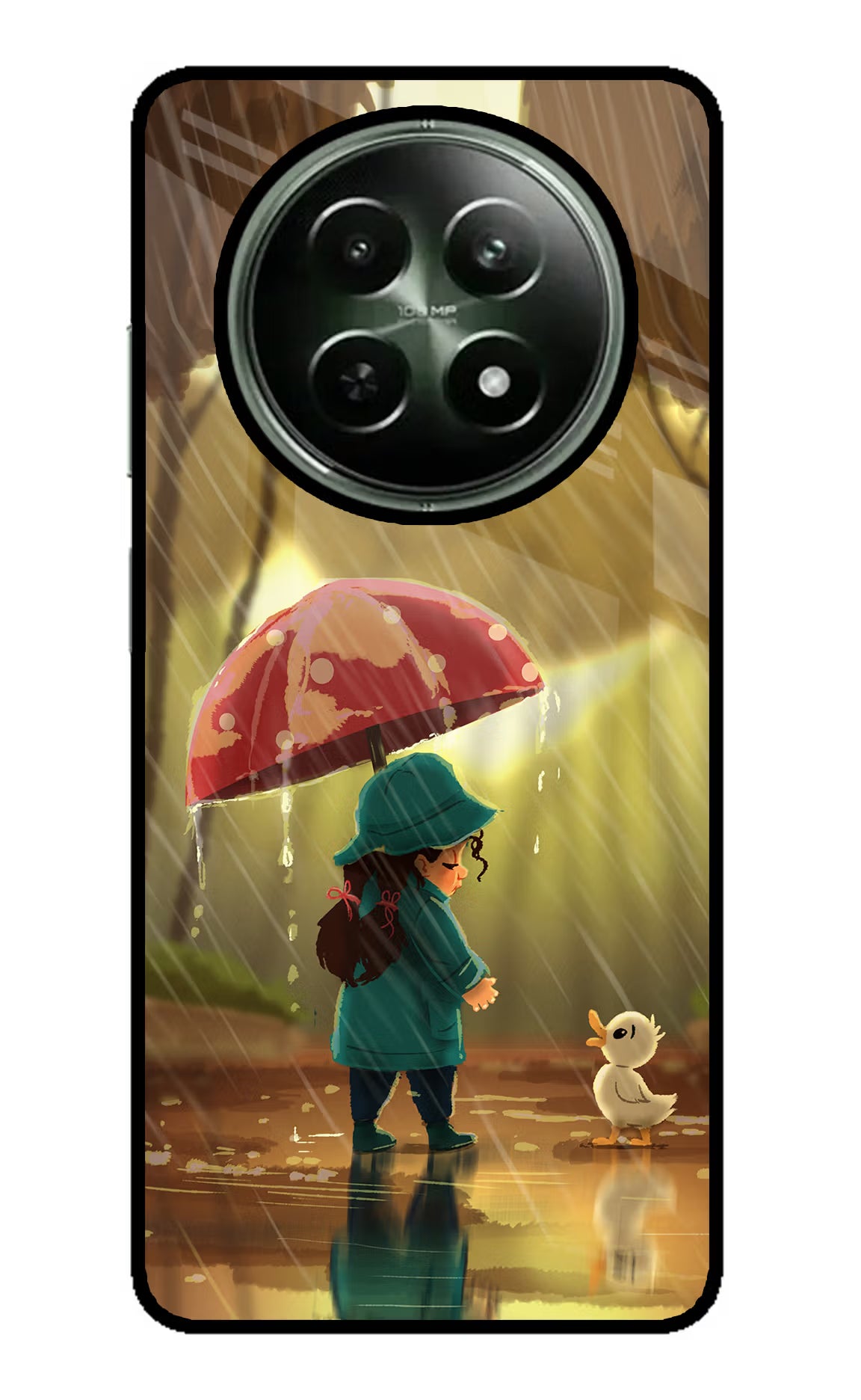 Rainy Day Realme 12 5G Glass Case Back Cover by Casekaro