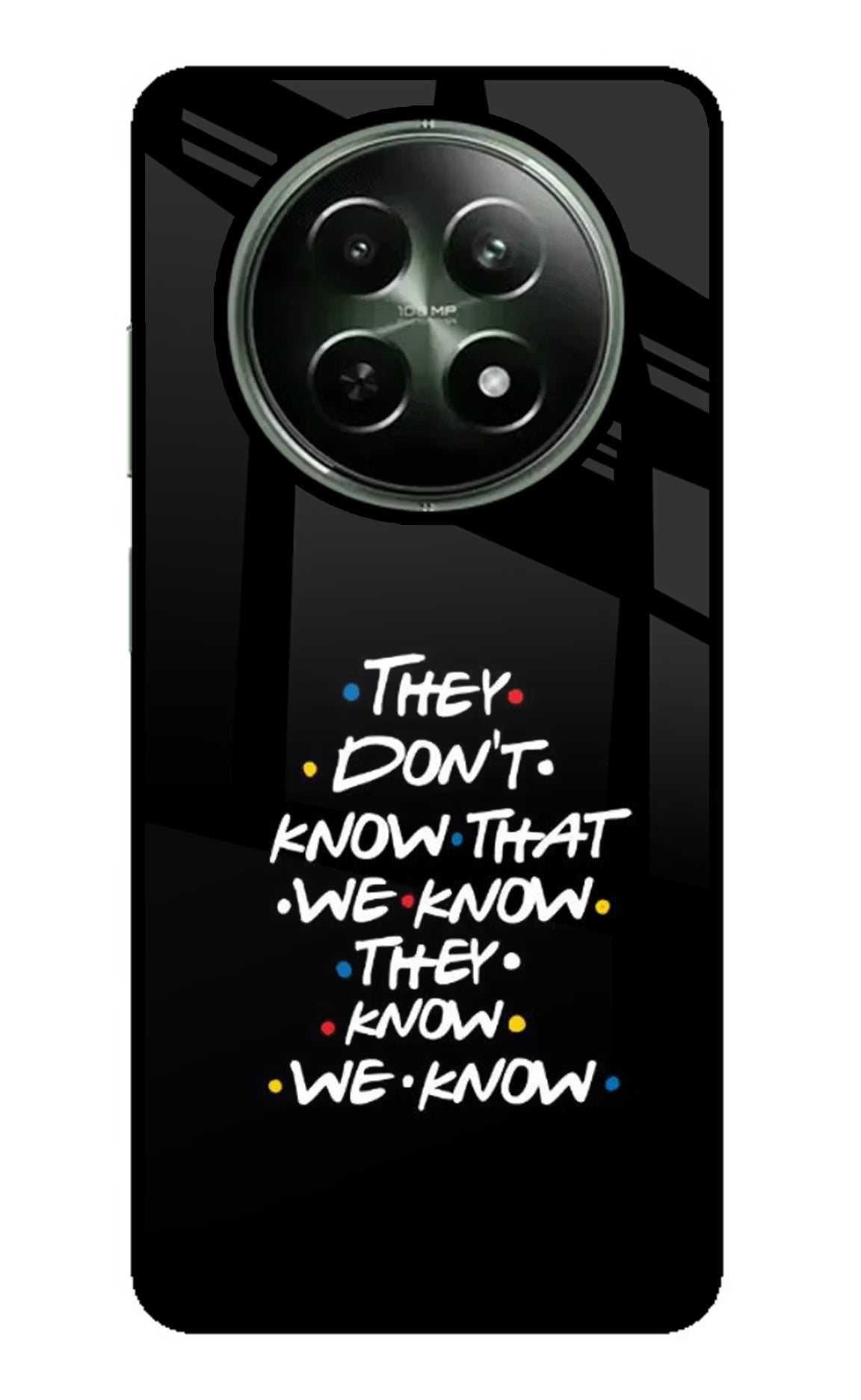 FRIENDS Dialogue Realme 12 5G Glass Case Back Cover by Casekaro