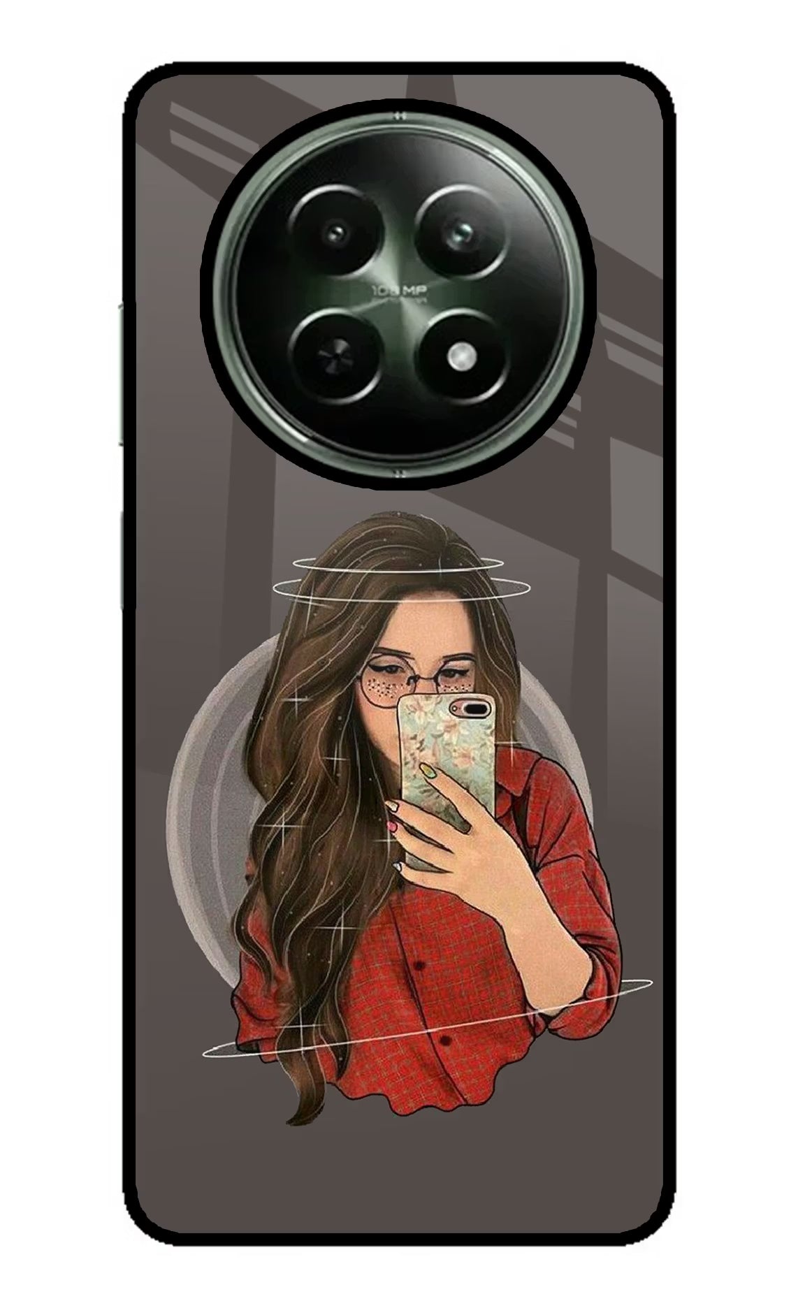 Selfie Queen Realme 12 5G Glass Case Back Cover by Casekaro