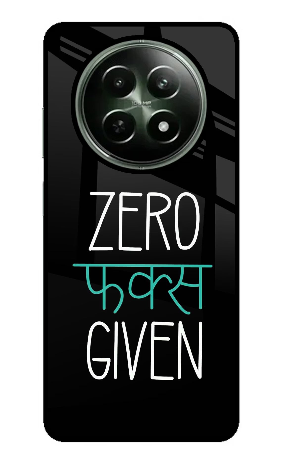 Zero Fucks Given Realme 12 5G Glass Case Back Cover by Casekaro