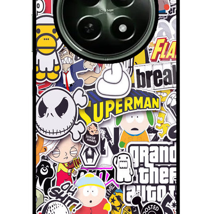 Sticker Bomb Realme 12 5G Glass Case