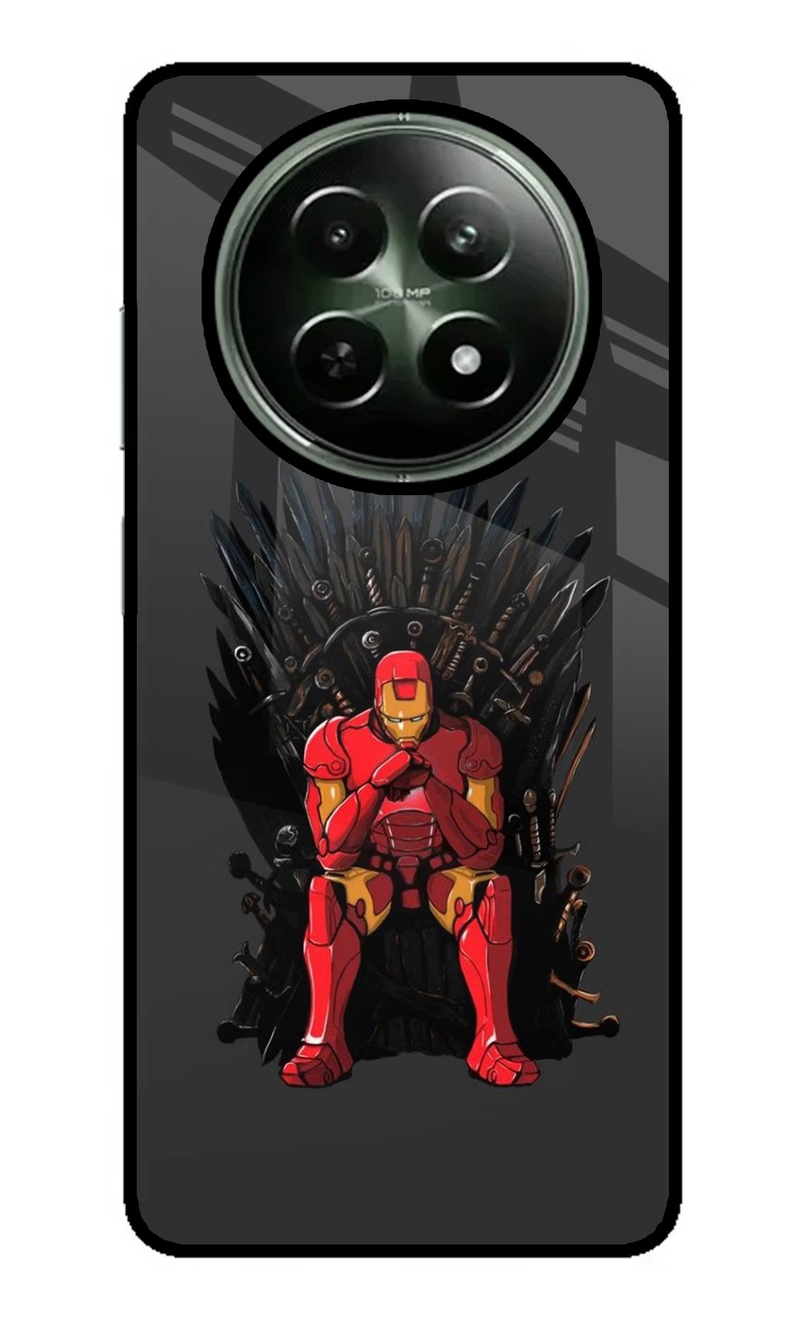 Ironman Throne Realme 12 5G Glass Case Back Cover by Casekaro