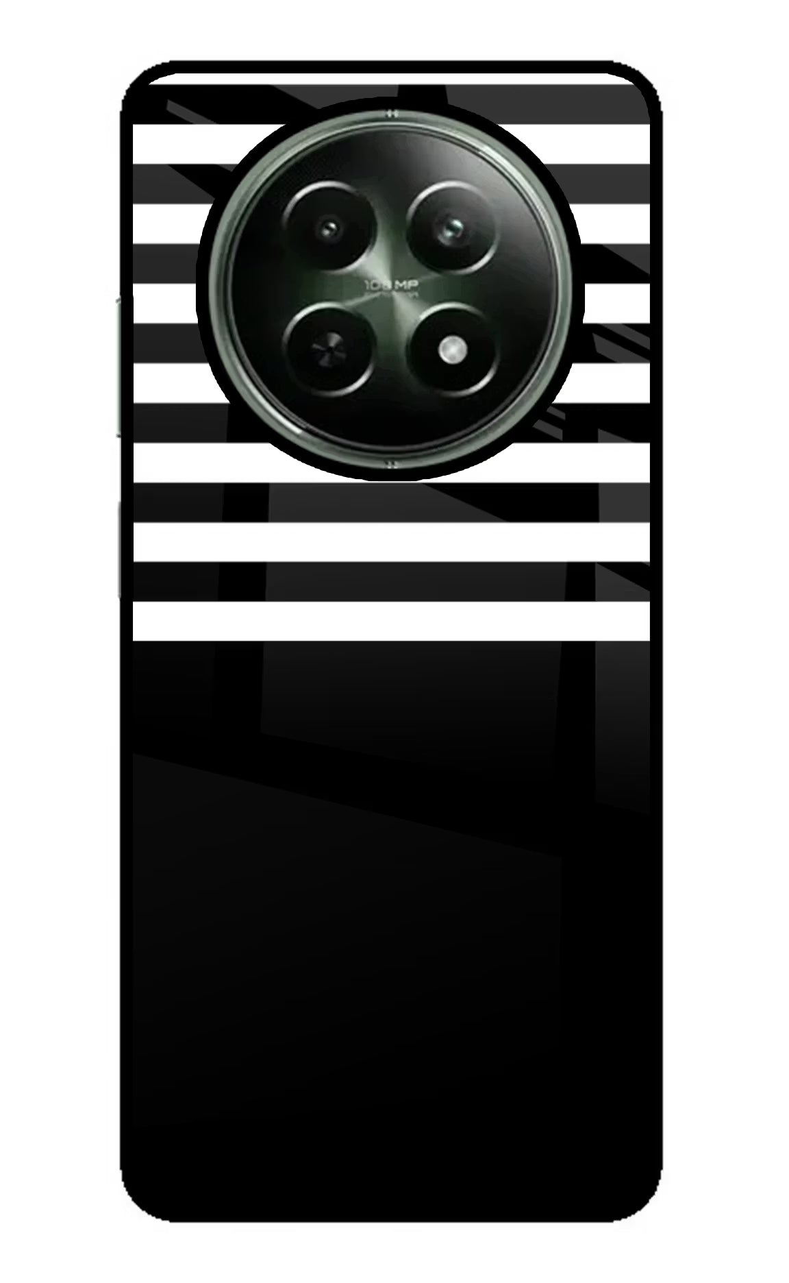 Black and White Print Realme 12 5G Glass Case Back Cover by Casekaro
