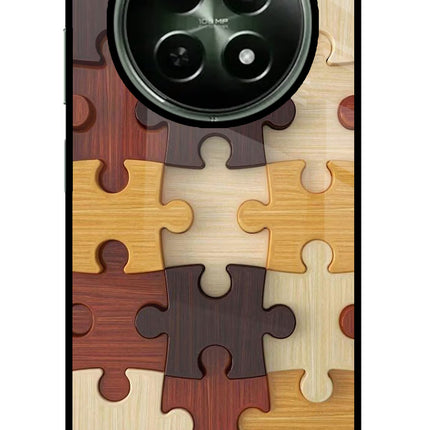 Wooden Puzzle Realme 12 5G Glass Case