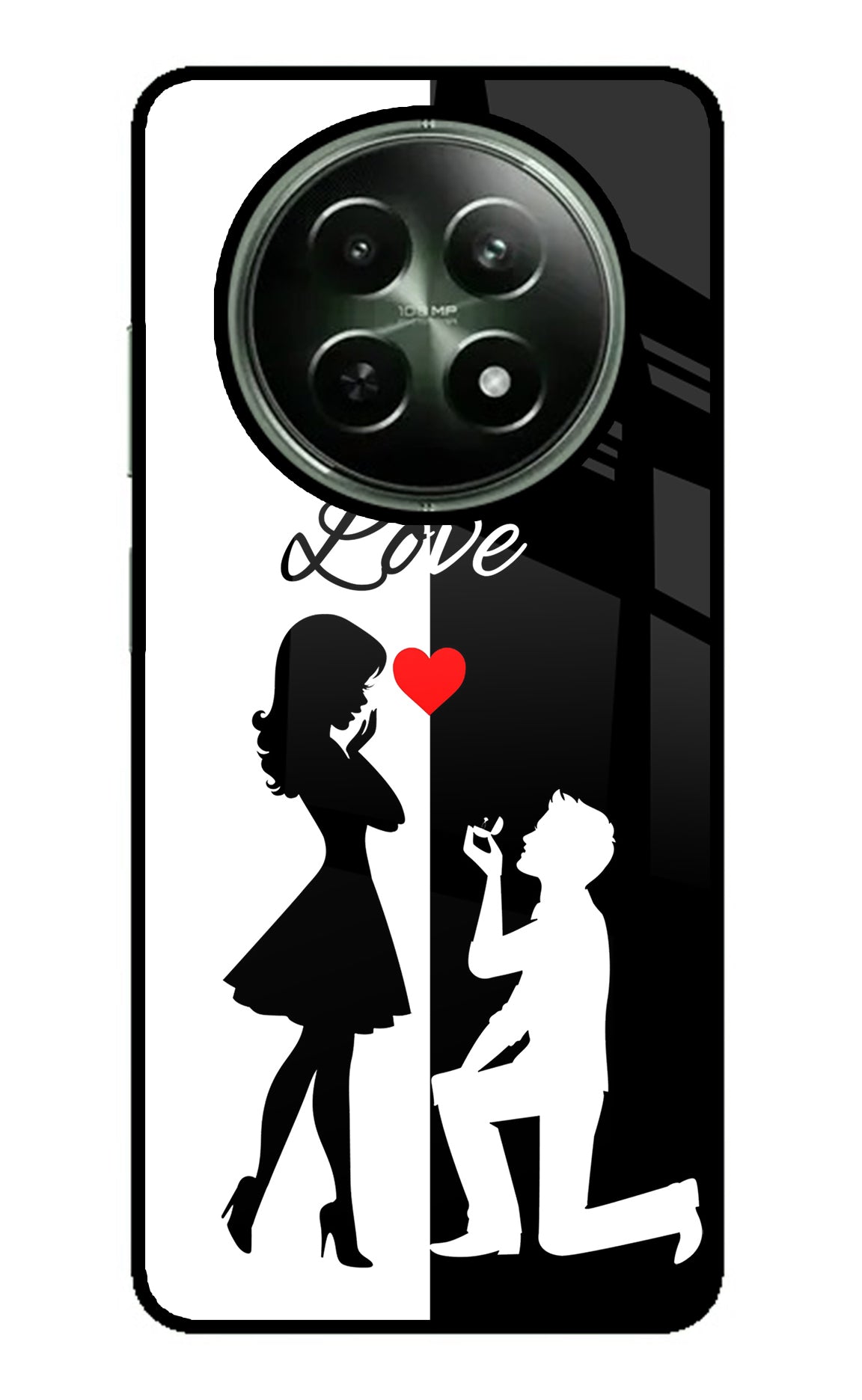 Love Propose Black And White Realme 12 5G Back Cover