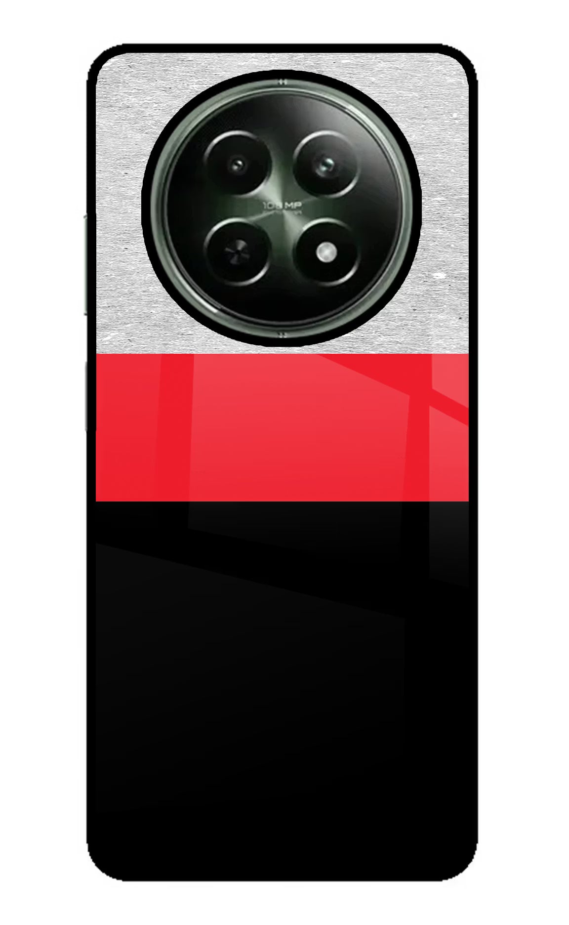 Tri Color Pattern Realme 12 5G Glass Case Back Cover by Casekaro