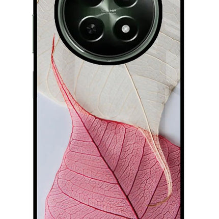 White Pink Leaf Realme 12 5G Glass Case