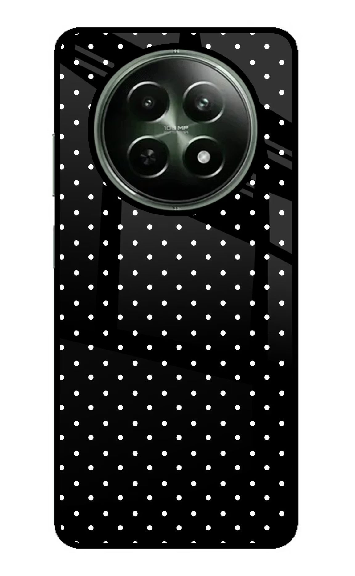 White Dots Realme 12 5G Glass Case Back Cover by Casekaro