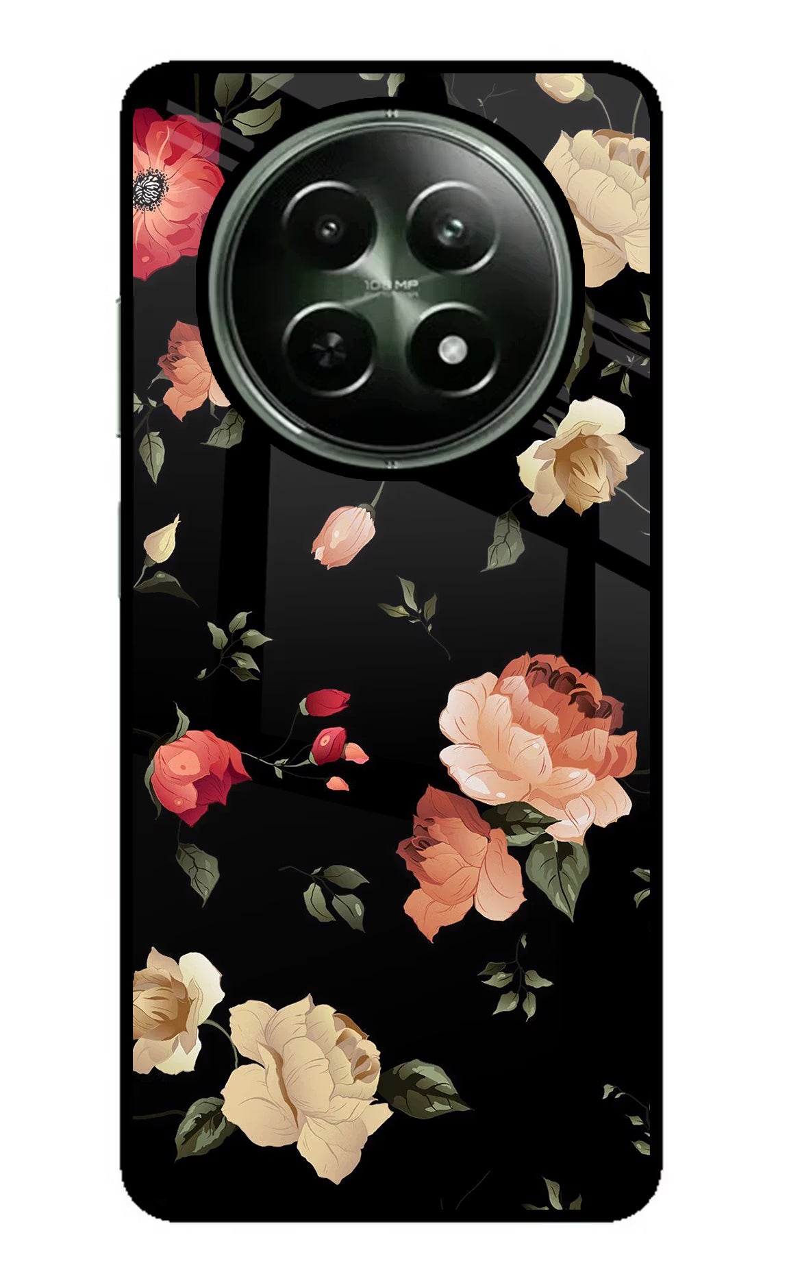 Flowers Realme 12 5G Glass Case Back Cover by Casekaro