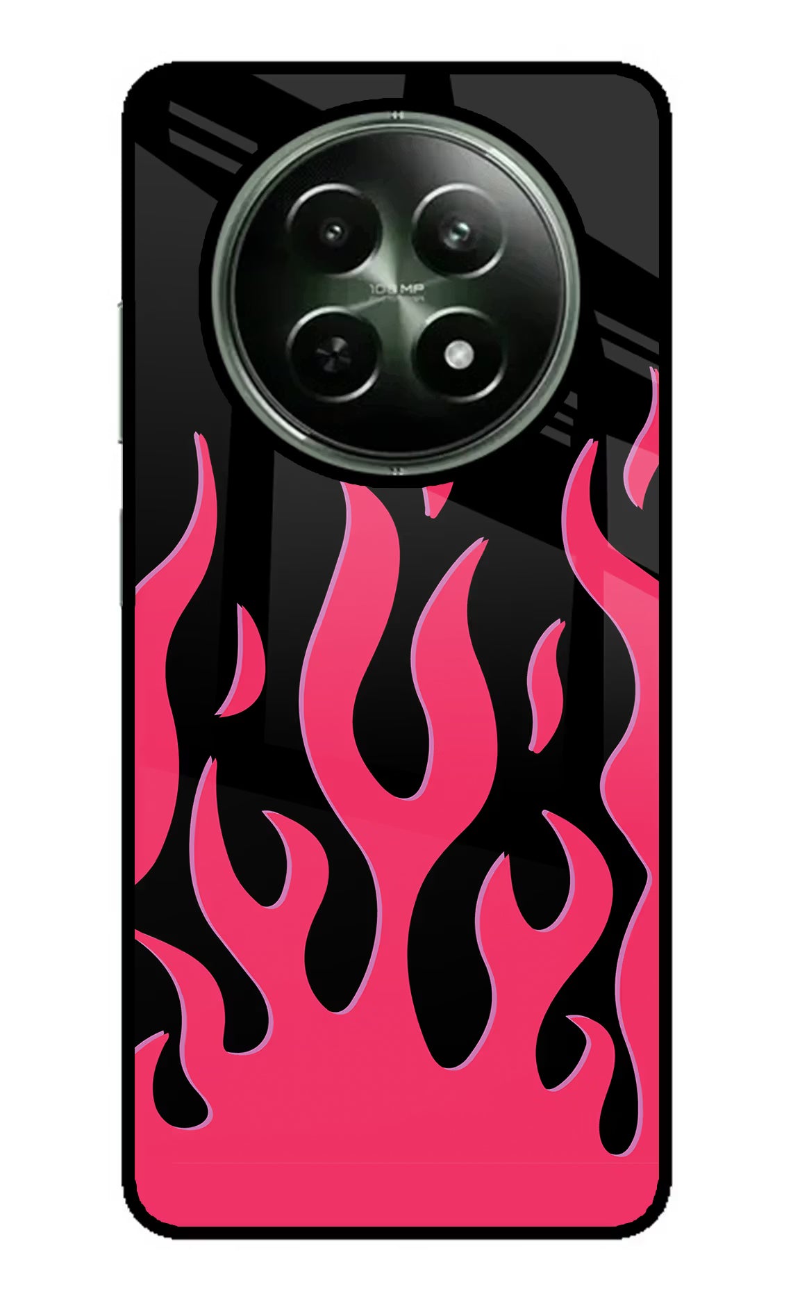 Fire Flames Realme 12 5G Glass Case Back Cover by Casekaro