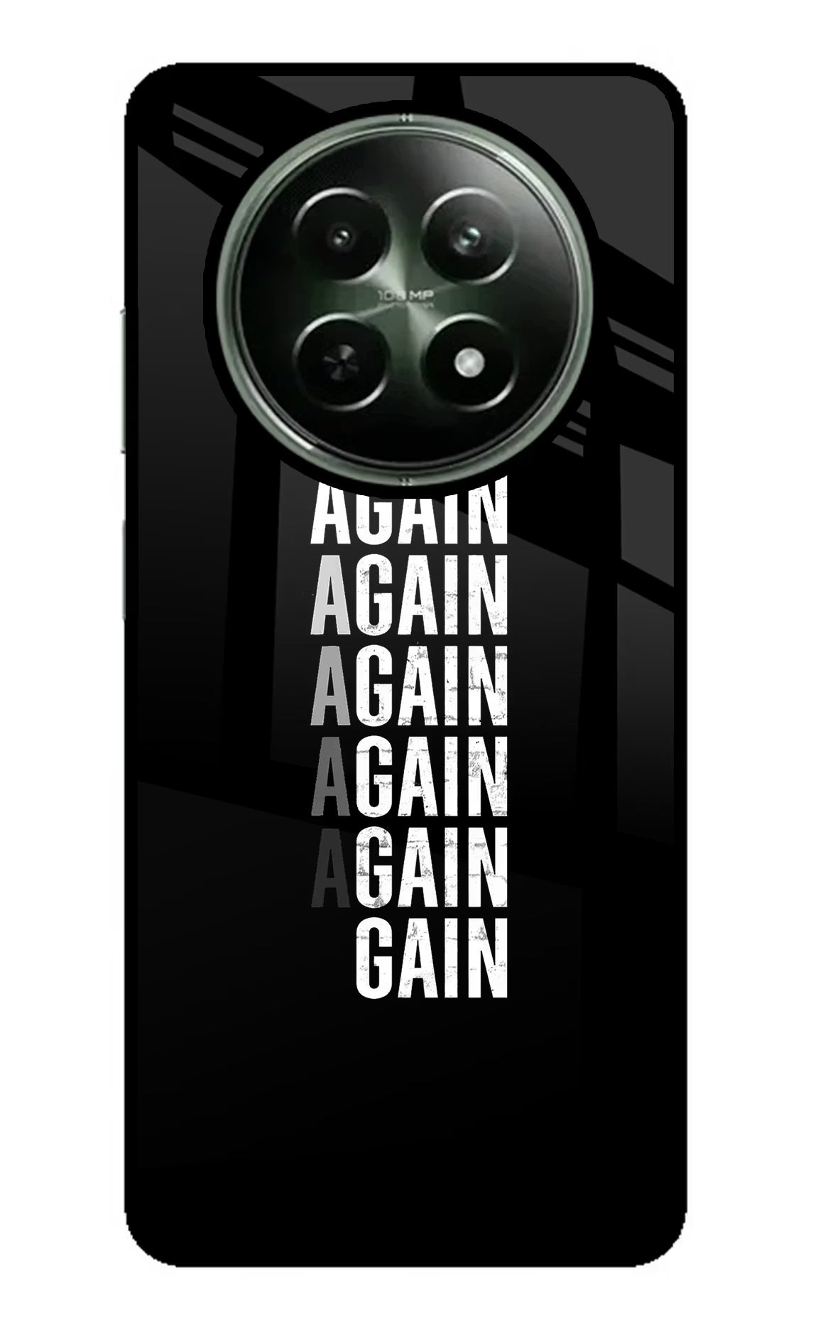 Again Again Gain Realme 12 5G Glass Case Back Cover by Casekaro