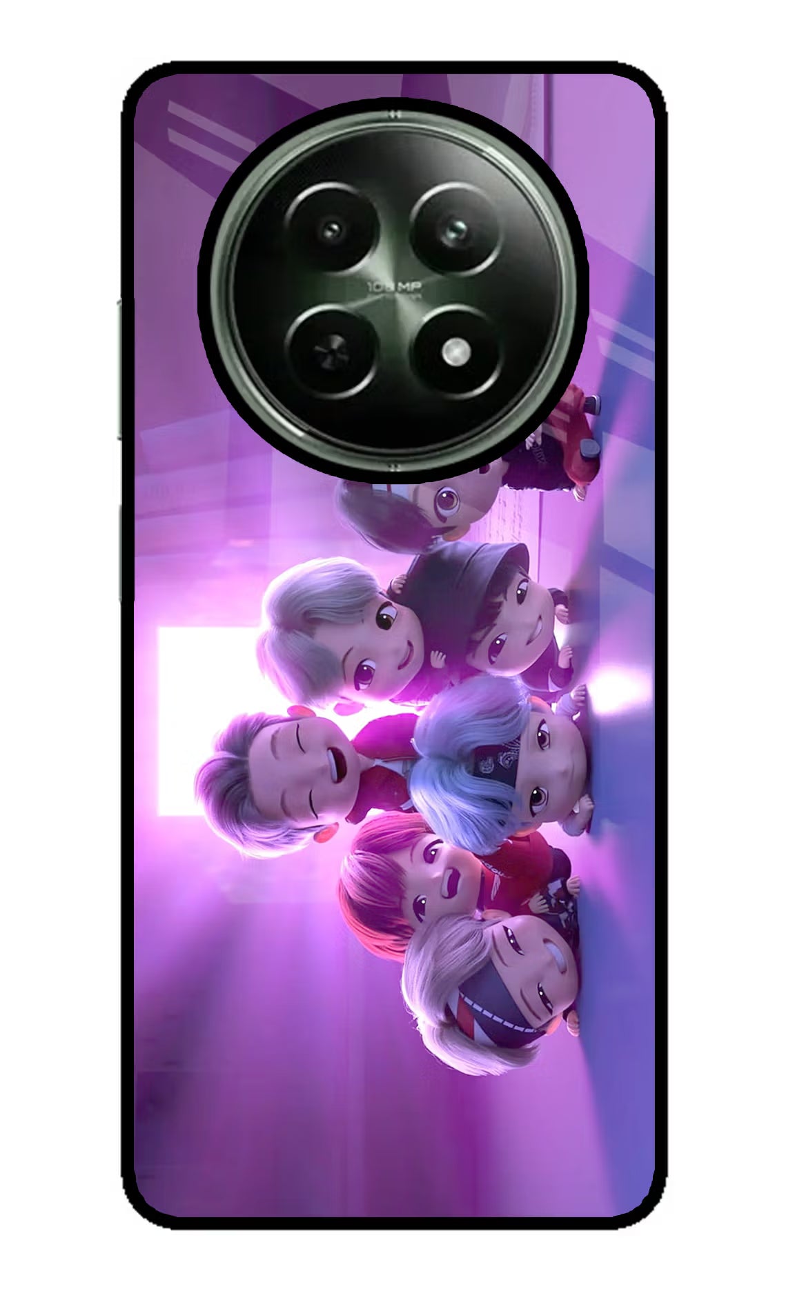 BTS Chibi Realme 12 5G Glass Case Back Cover by Casekaro