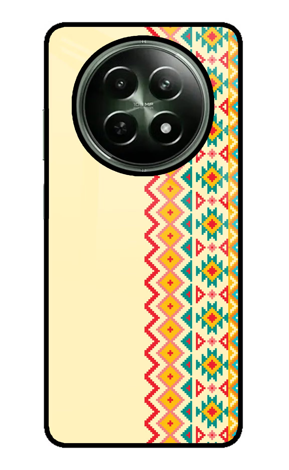 Ethnic Seamless Realme 12 5G Glass Case Back Cover by Casekaro