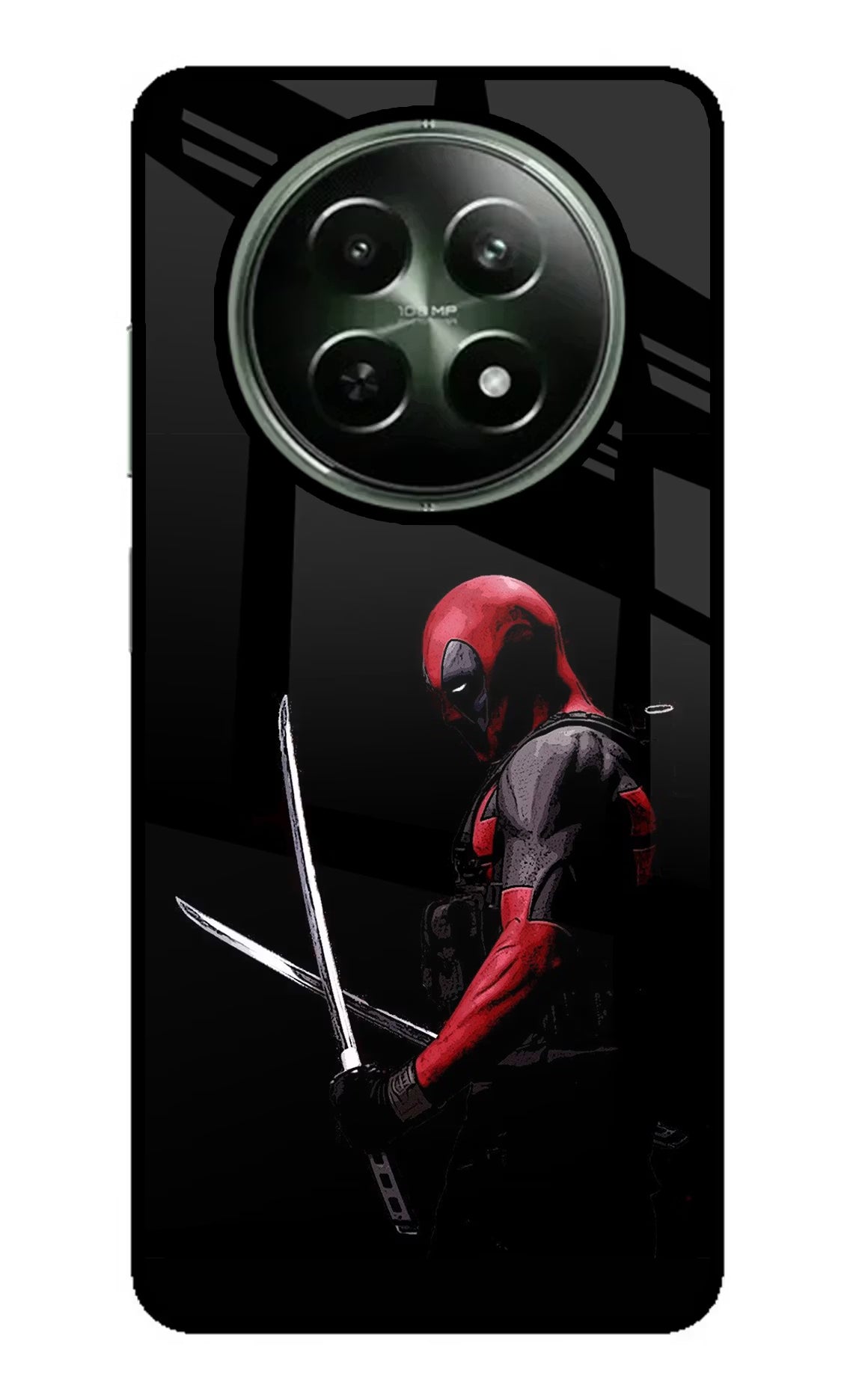 Deadpool Realme 12 5G Glass Case Back Cover by Casekaro