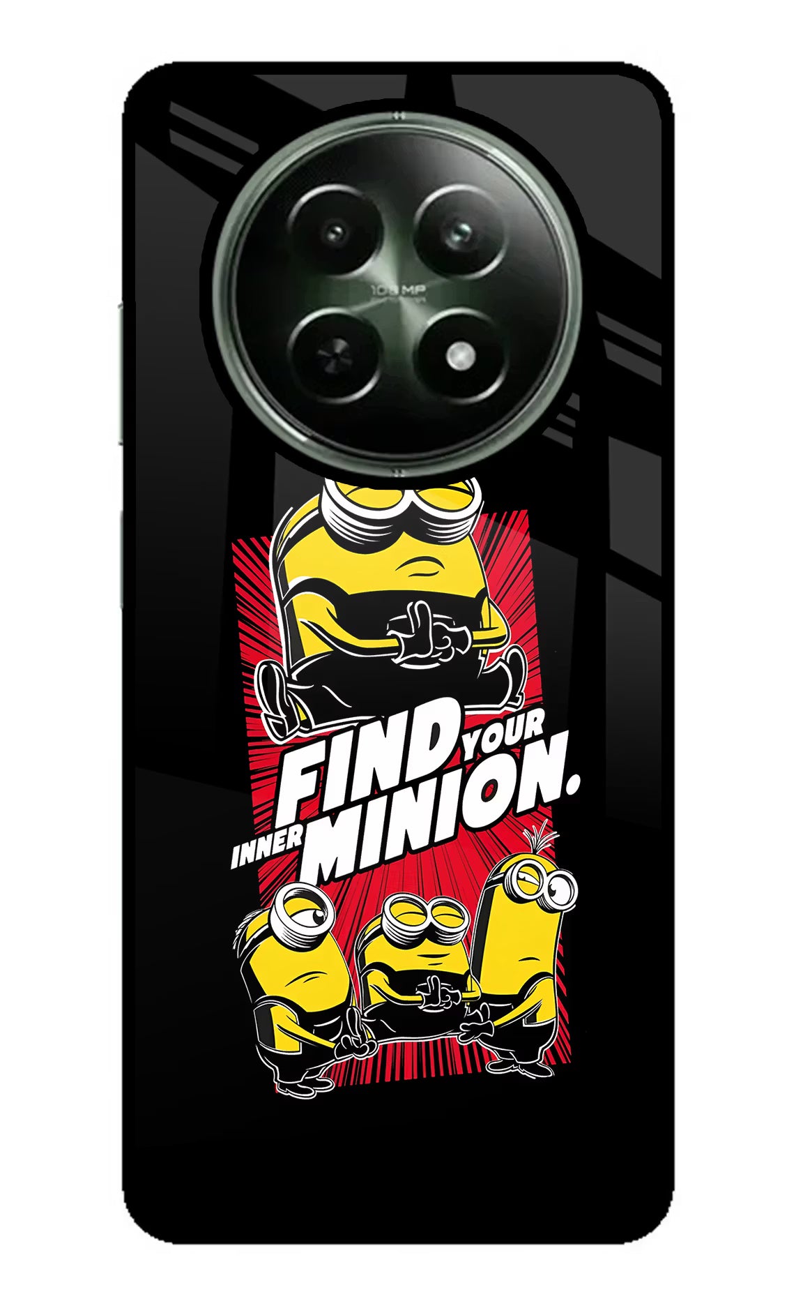 Find your inner Minion Realme 12 5G Glass Case Back Cover by Casekaro