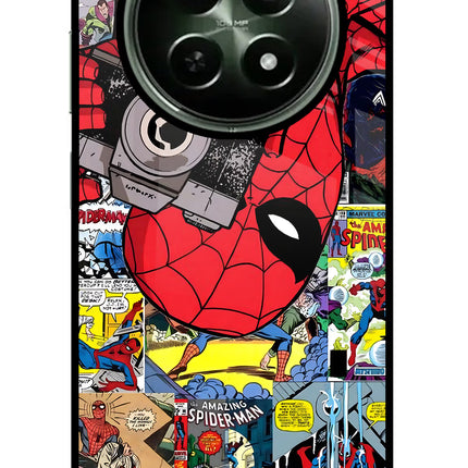 Spider Man Realme 12 5G Glass Case Back Cover by Casekaro
