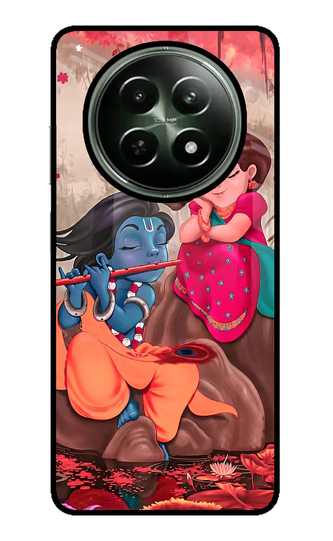 Radhe Krishna Realme 12 5G Glass Case Back Cover by Casekaro
