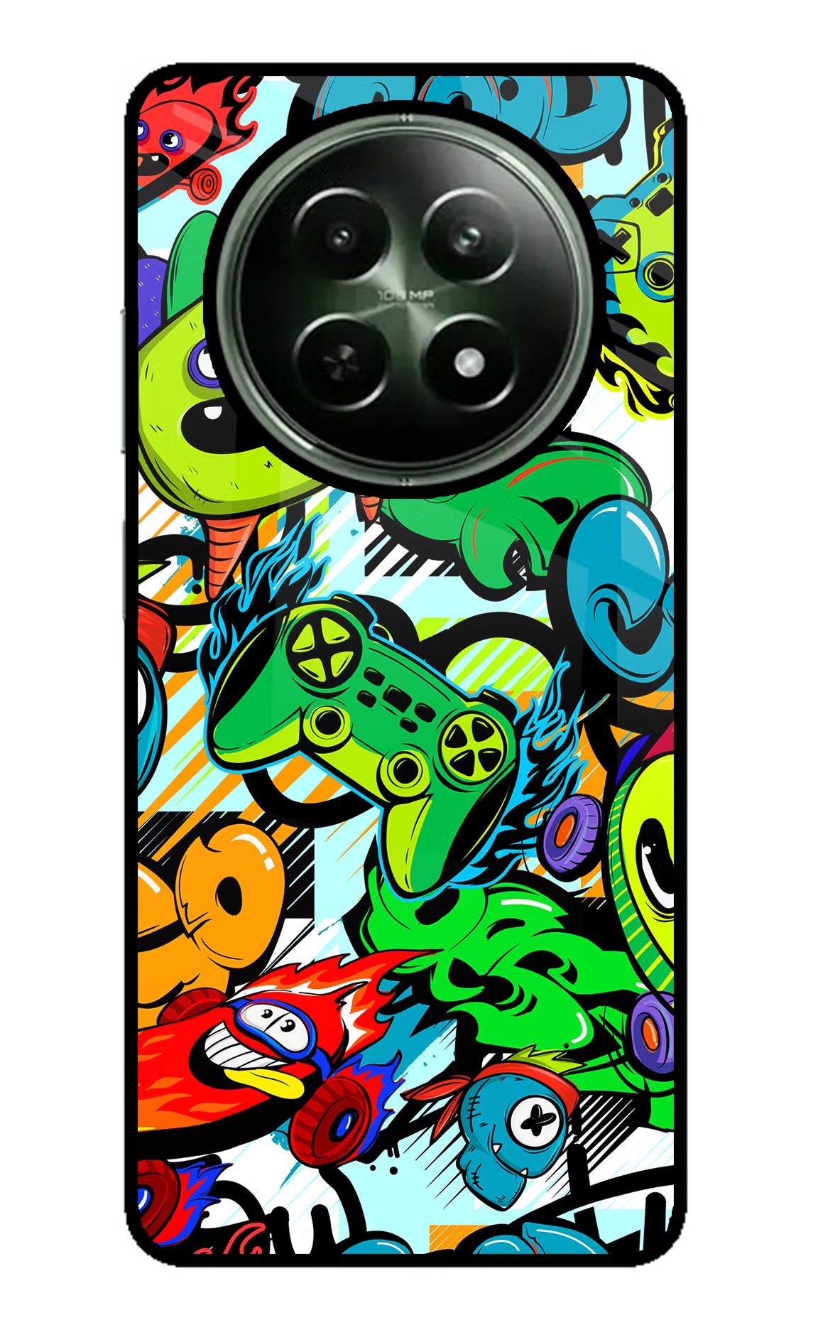 Game Doodle Realme 12 5G Glass Case Back Cover by Casekaro
