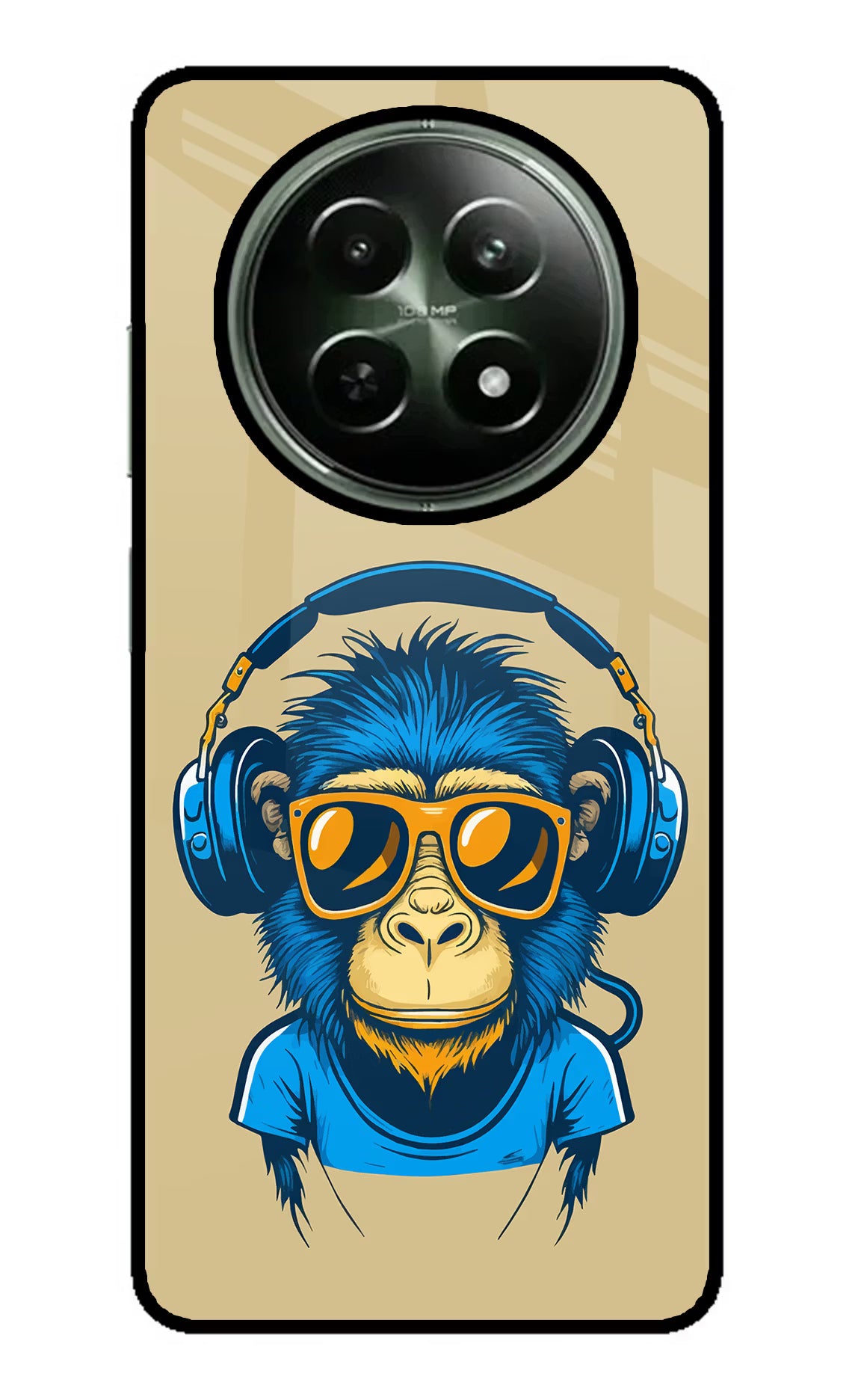 Monkey Headphone Realme 12 5G Glass Case Back Cover by Casekaro