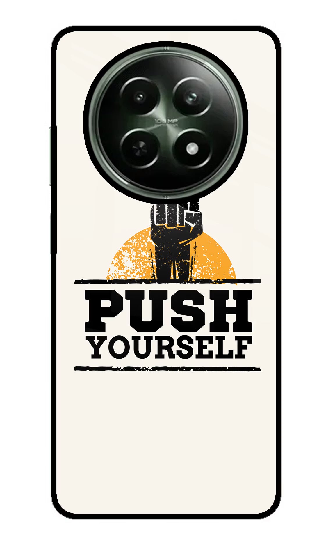 Push Yourself Realme 12 5G Glass Case Back Cover by Casekaro