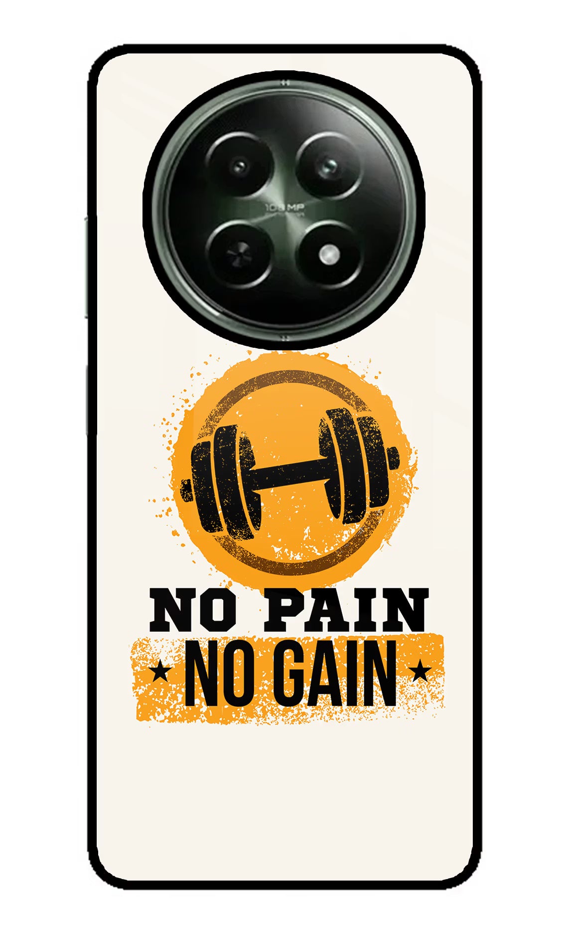 No Pain No Gain Realme 12 5G Glass Case Back Cover by Casekaro