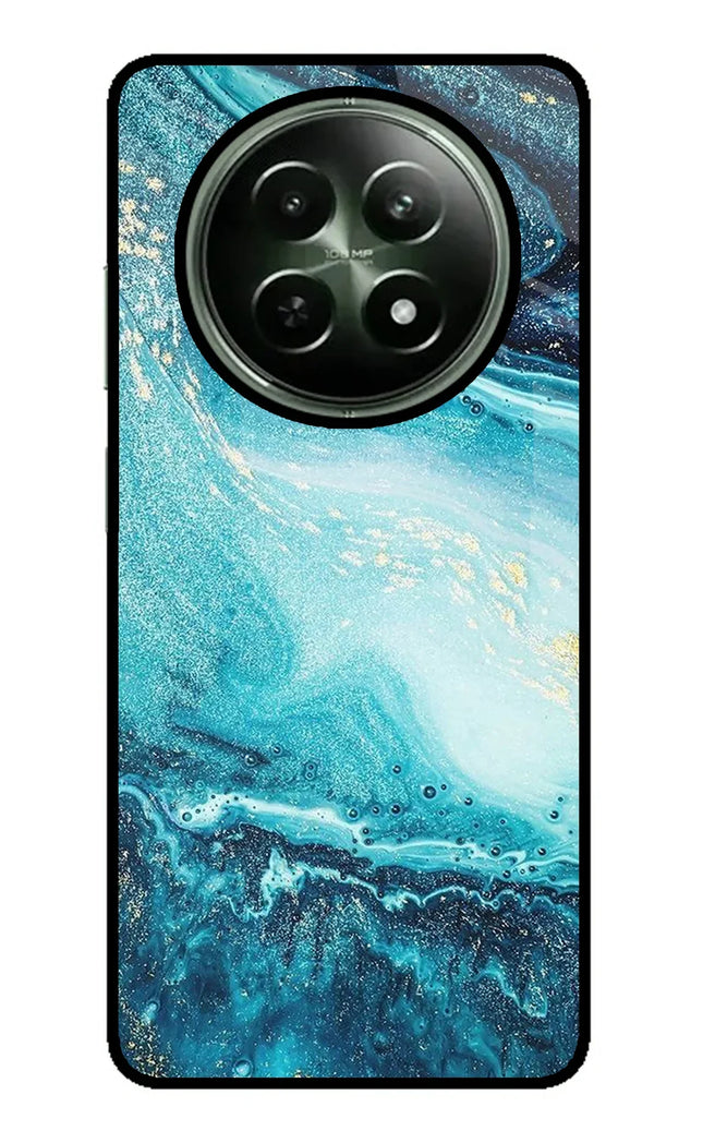 Blue Glitter Marble Realme 12 5G Glass Case