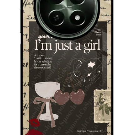 I am just a girl Realme 12 5G Glass Case Back Cover by Casekaro