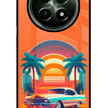 Palm Drive 80s Realme 12 5G Glass Case