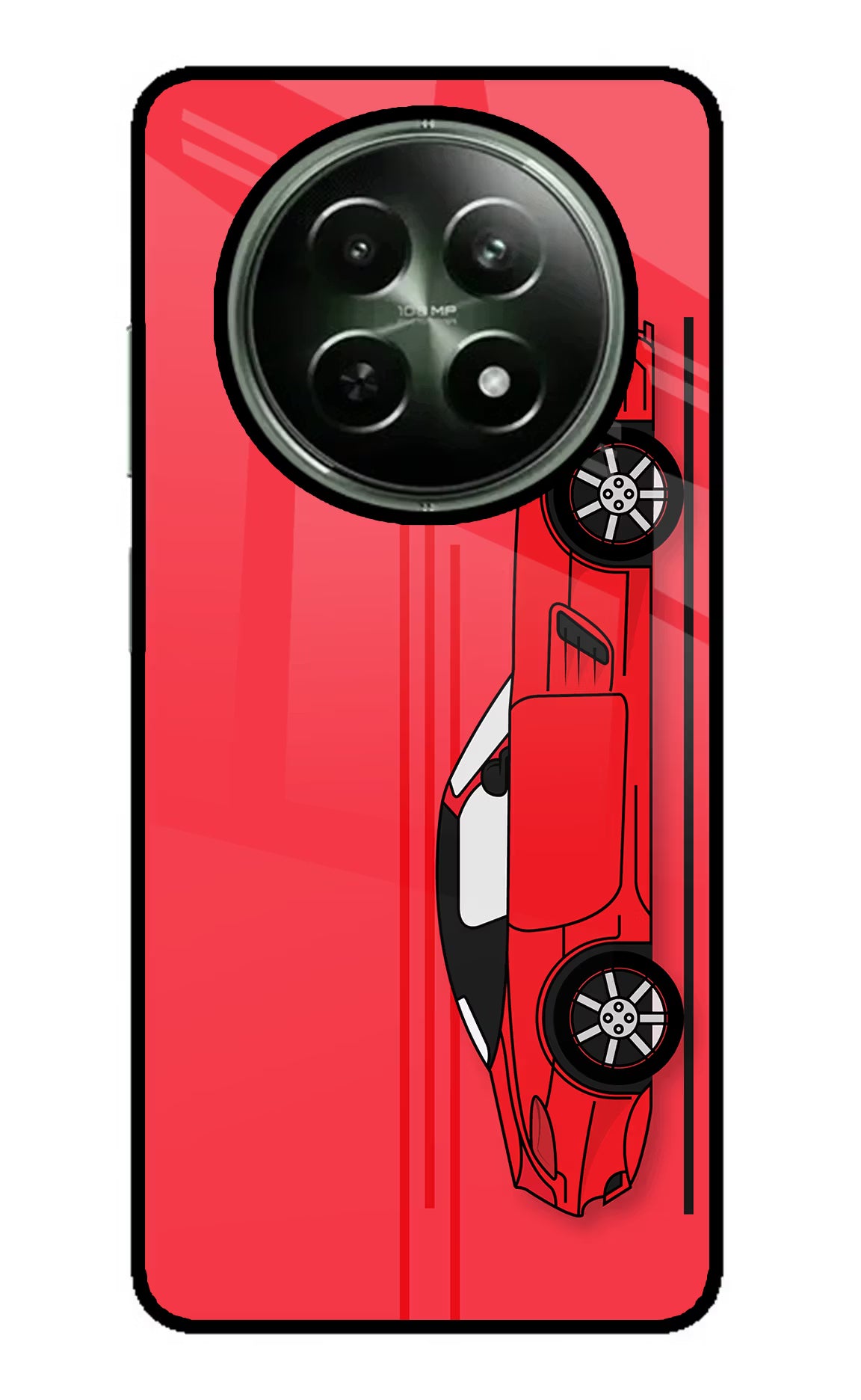 Red Velocity Realme 12 5G Glass Case Back Cover by Casekaro