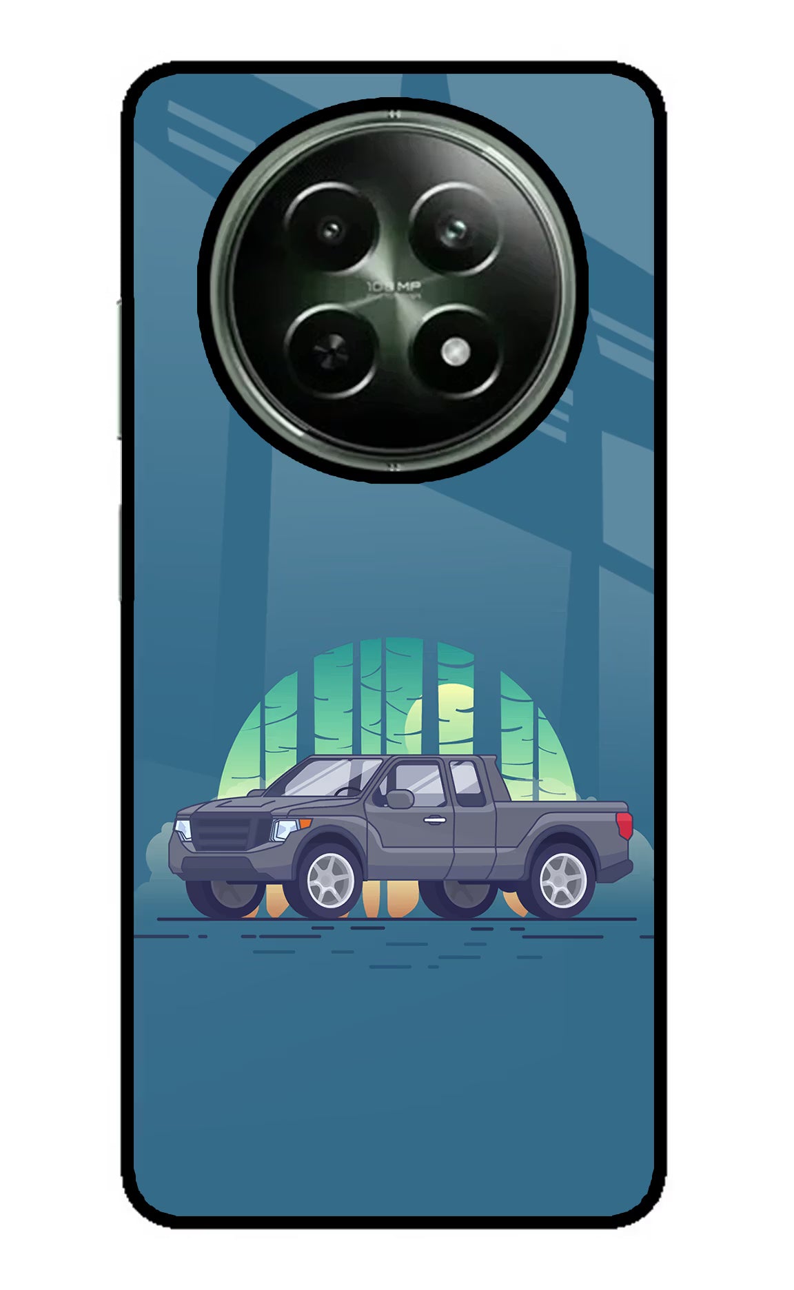 Retro Garage Vibe Realme 12 5G Glass Case Back Cover by Casekaro